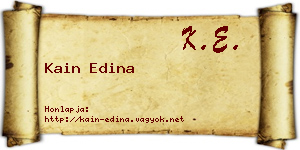 Kain Edina névjegykártya